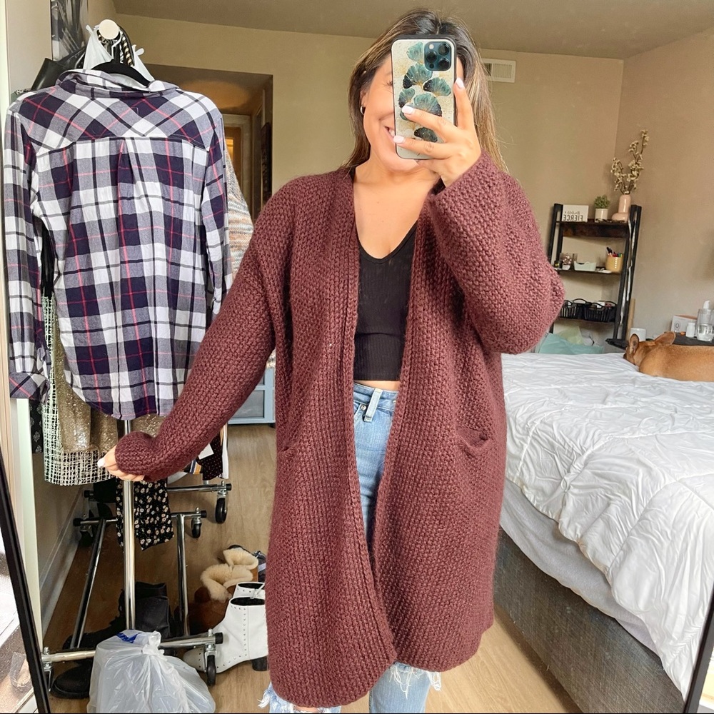 Stefanel | Italian Yarn Mohair Oversized Cardigan